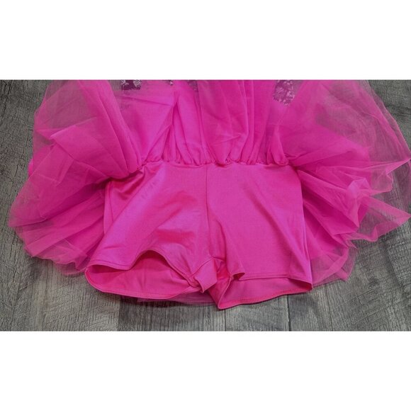 Weissman Dance Costume Adult Small Hot Pink Sequins Cheer‎ Latin Tap Stretch - Picture 5 of 11